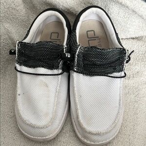 Hey Dude Wally Sox Funk Black Ice Black and White Casual Slip-Ons Size 8